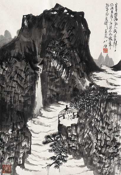何加林 山水 镜心